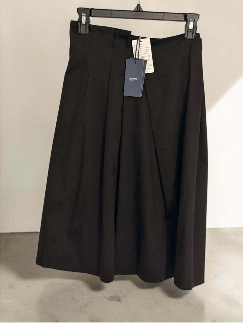 Jil Sander Black Midi A-Line Skirt